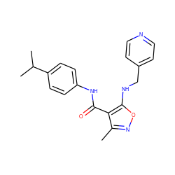 Cc1noc(NCc2ccncc2)c1C(=O)Nc1ccc(C(C)C)cc1 ZINC000028890109