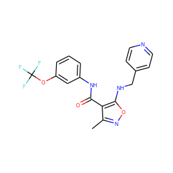 Cc1noc(NCc2ccncc2)c1C(=O)Nc1cccc(OC(F)(F)F)c1 ZINC000028890078