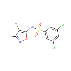 Cc1noc(NS(=O)(=O)c2cc(Cl)cc(Cl)c2)c1Br ZINC000026468797