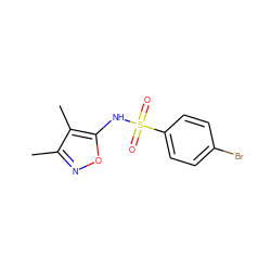 Cc1noc(NS(=O)(=O)c2ccc(Br)cc2)c1C ZINC000026476669