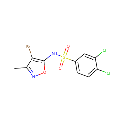 Cc1noc(NS(=O)(=O)c2ccc(Cl)c(Cl)c2)c1Br ZINC000026468801