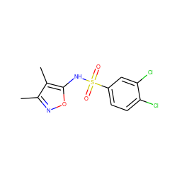 Cc1noc(NS(=O)(=O)c2ccc(Cl)c(Cl)c2)c1C ZINC000026404905