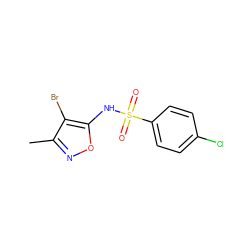 Cc1noc(NS(=O)(=O)c2ccc(Cl)cc2)c1Br ZINC000026480604