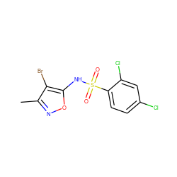 Cc1noc(NS(=O)(=O)c2ccc(Cl)cc2Cl)c1Br ZINC000026491476