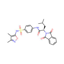 Cc1noc(NS(=O)(=O)c2ccc(NC(=O)[C@@H](CC(C)C)N3C(=O)c4ccccc4C3=O)cc2)c1C ZINC000000941895