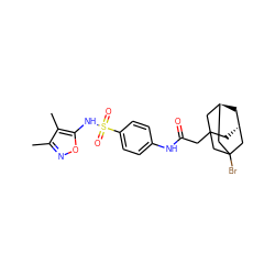 Cc1noc(NS(=O)(=O)c2ccc(NC(=O)CC34C[C@H]5C[C@@H](CC(Br)(C5)C3)C4)cc2)c1C ZINC000101630385