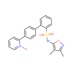 Cc1noc(NS(=O)(=O)c2ccccc2-c2ccc(-c3cccc[n+]3[O-])cc2)c1C ZINC000000838998