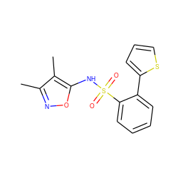 Cc1noc(NS(=O)(=O)c2ccccc2-c2cccs2)c1C ZINC000000007718