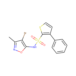 Cc1noc(NS(=O)(=O)c2sccc2-c2ccccc2)c1Br ZINC000026579259