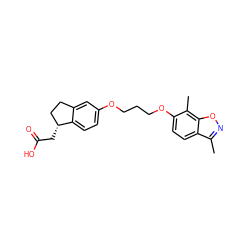 Cc1noc2c(C)c(OCCCOc3ccc4c(c3)CC[C@H]4CC(=O)O)ccc12 ZINC000014977228