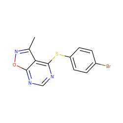 Cc1noc2ncnc(Sc3ccc(Br)cc3)c12 ZINC000005724644