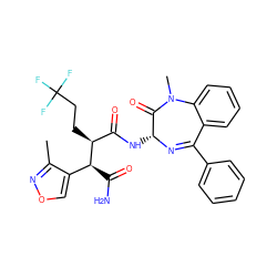 Cc1nocc1[C@H](C(N)=O)[C@@H](CCC(F)(F)F)C(=O)N[C@H]1N=C(c2ccccc2)c2ccccc2N(C)C1=O ZINC000205747966