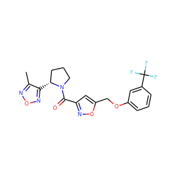 Cc1nonc1[C@@H]1CCCN1C(=O)c1cc(COc2cccc(C(F)(F)F)c2)on1 ZINC000012203854