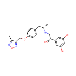 Cc1nonc1COc1ccc(C[C@H](C)NC[C@@H](O)c2cc(O)cc(O)c2)cc1 ZINC000028711838