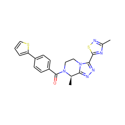 Cc1nsc(-c2nnc3n2CCN(C(=O)c2ccc(-c4cccs4)cc2)[C@@H]3C)n1 ZINC000142906787