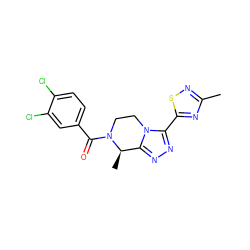 Cc1nsc(-c2nnc3n2CCN(C(=O)c2ccc(Cl)c(Cl)c2)[C@@H]3C)n1 ZINC000218807308