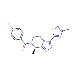 Cc1nsc(-c2nnc3n2CCN(C(=O)c2ccc(Cl)cc2)[C@@H]3C)n1 ZINC000218807424