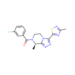 Cc1nsc(-c2nnc3n2CCN(C(=O)c2cccc(F)c2)[C@@H]3C)n1 ZINC000218861835