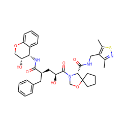 Cc1nsc(C)c1CNC(=O)[C@H]1N(C(=O)[C@@H](O)C[C@@H](Cc2ccccc2)C(=O)N[C@H]2c3ccccc3OC[C@H]2O)COC12CCCC2 ZINC000028953519