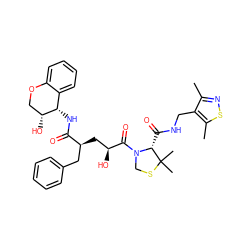 Cc1nsc(C)c1CNC(=O)[C@H]1N(C(=O)[C@@H](O)C[C@@H](Cc2ccccc2)C(=O)N[C@H]2c3ccccc3OC[C@H]2O)CSC1(C)C ZINC000003976358