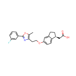 Cc1oc(-c2cccc(F)c2)nc1CCOc1ccc2c(c1)CC[C@H]2CC(=O)O ZINC000028951947