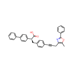 Cc1oc(-c2ccccc2)nc1CC#Cc1ccc(C[C@H](C(=O)O)c2ccc(-c3ccccc3)cc2)cc1 ZINC000034359426