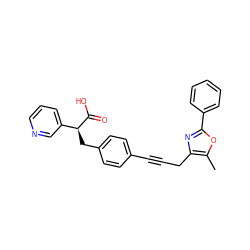 Cc1oc(-c2ccccc2)nc1CC#Cc1ccc(C[C@H](C(=O)O)c2cccnc2)cc1 ZINC000040916201