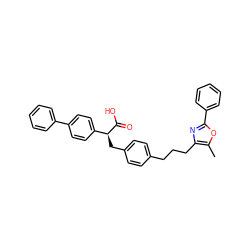 Cc1oc(-c2ccccc2)nc1CCCc1ccc(C[C@H](C(=O)O)c2ccc(-c3ccccc3)cc2)cc1 ZINC000034359715