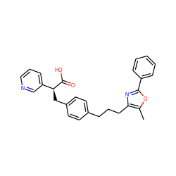 Cc1oc(-c2ccccc2)nc1CCCc1ccc(C[C@H](C(=O)O)c2cccnc2)cc1 ZINC000038468746