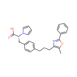 Cc1oc(-c2ccccc2)nc1CCCc1ccc(C[C@H](C(=O)O)n2cccc2)cc1 ZINC000040331238