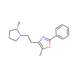 Cc1oc(-c2ccccc2)nc1CCN1CCC[C@@H]1C ZINC000029130572