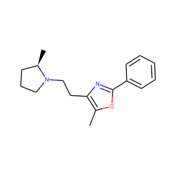 Cc1oc(-c2ccccc2)nc1CCN1CCC[C@H]1C ZINC000029130466