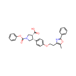 Cc1oc(-c2ccccc2)nc1CCOc1ccc([C@@H]2CN(C(=O)Oc3ccccc3)C[C@@H]2C(=O)O)cc1 ZINC000209362317