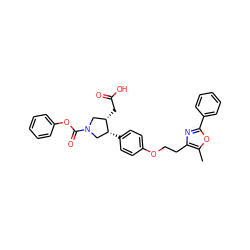 Cc1oc(-c2ccccc2)nc1CCOc1ccc([C@@H]2CN(C(=O)Oc3ccccc3)C[C@@H]2CC(=O)O)cc1 ZINC000202105832