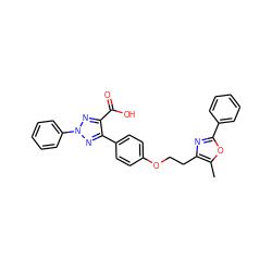 Cc1oc(-c2ccccc2)nc1CCOc1ccc(-c2nn(-c3ccccc3)nc2C(=O)O)cc1 ZINC000040423892