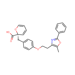 Cc1oc(-c2ccccc2)nc1CCOc1ccc(C[C@@]2(C(=O)O)C=CC=CO2)cc1 ZINC000103178215