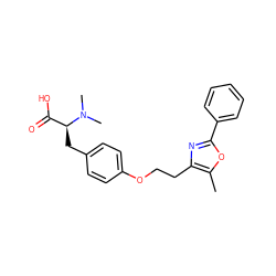 Cc1oc(-c2ccccc2)nc1CCOc1ccc(C[C@@H](C(=O)O)N(C)C)cc1 ZINC000026834647