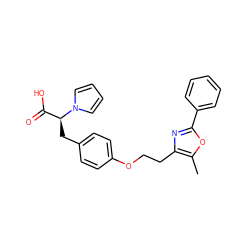 Cc1oc(-c2ccccc2)nc1CCOc1ccc(C[C@@H](C(=O)O)n2cccc2)cc1 ZINC000049850844