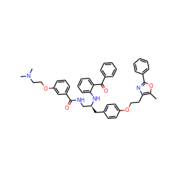 Cc1oc(-c2ccccc2)nc1CCOc1ccc(C[C@@H](CNC(=O)c2cccc(OCCN(C)C)c2)Nc2ccccc2C(=O)c2ccccc2)cc1 ZINC000028704575