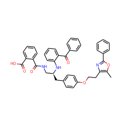 Cc1oc(-c2ccccc2)nc1CCOc1ccc(C[C@@H](CNC(=O)c2ccccc2C(=O)O)Nc2ccccc2C(=O)c2ccccc2)cc1 ZINC000028704583