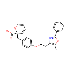 Cc1oc(-c2ccccc2)nc1CCOc1ccc(C[C@]2(C(=O)O)C=CC=CO2)cc1 ZINC000103178204