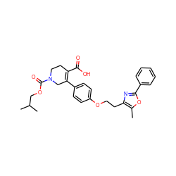 Cc1oc(-c2ccccc2)nc1CCOc1ccc(C2=C(C(=O)O)CCN(C(=O)OCC(C)C)C2)cc1 ZINC000029043955