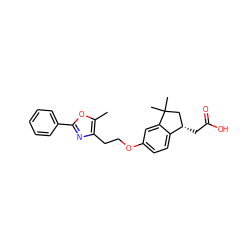 Cc1oc(-c2ccccc2)nc1CCOc1ccc2c(c1)C(C)(C)C[C@@H]2CC(=O)O ZINC000028951932