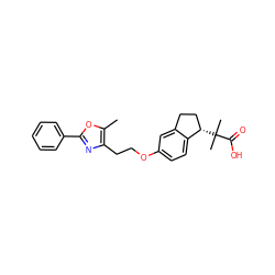 Cc1oc(-c2ccccc2)nc1CCOc1ccc2c(c1)CC[C@@H]2C(C)(C)C(=O)O ZINC000028566300