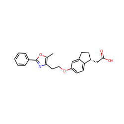 Cc1oc(-c2ccccc2)nc1CCOc1ccc2c(c1)CC[C@@H]2CC(=O)O ZINC000028951915