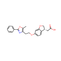 Cc1oc(-c2ccccc2)nc1CCOc1ccc2c(c1)OC[C@@H]2CC(=O)O ZINC000028951921