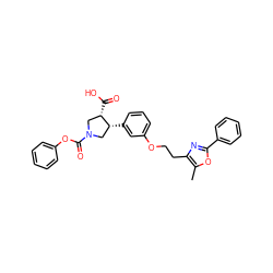 Cc1oc(-c2ccccc2)nc1CCOc1cccc([C@@H]2CN(C(=O)Oc3ccccc3)C[C@@H]2C(=O)O)c1 ZINC000200605413