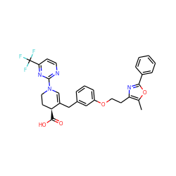 Cc1oc(-c2ccccc2)nc1CCOc1cccc(CC2=CN(c3nccc(C(F)(F)F)n3)CC[C@@H]2C(=O)O)c1 ZINC000100074434