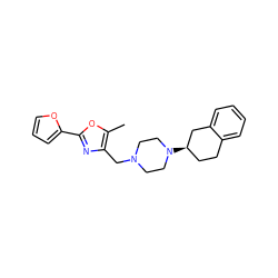 Cc1oc(-c2ccco2)nc1CN1CCN([C@@H]2CCc3ccccc3C2)CC1 ZINC000019837132