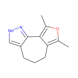 Cc1oc(C)c2c1CCCc1c[nH]nc1-2 ZINC000013537788